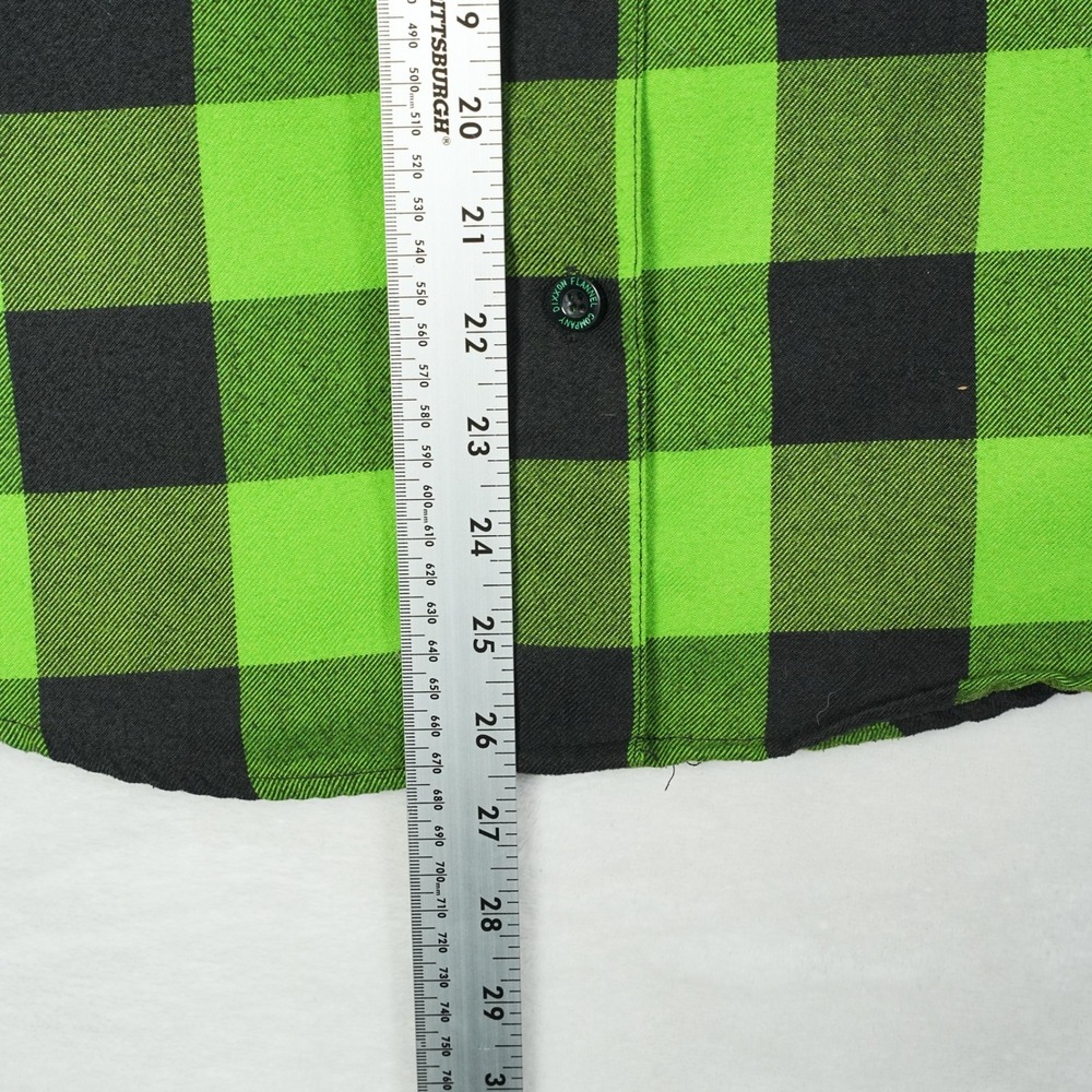 Dixxon Flannel Co Gang Green Buffalo Plaid Button Up Shirt Womens Medium Neon - Picture 7 of 8